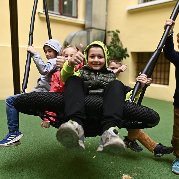 A modern children's playground was opened at the Secondary General Education School